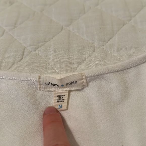 UO Silence + Noise White Womens Wrap Cross Front Tunic Long Sleeve Top Size M - Picture 6 of 10